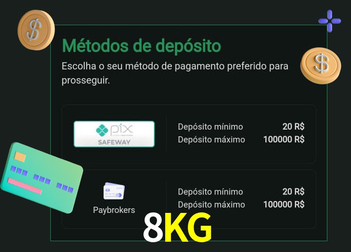 O cassino 8KGbet oferece uma grande variedade de métodos de pagamento